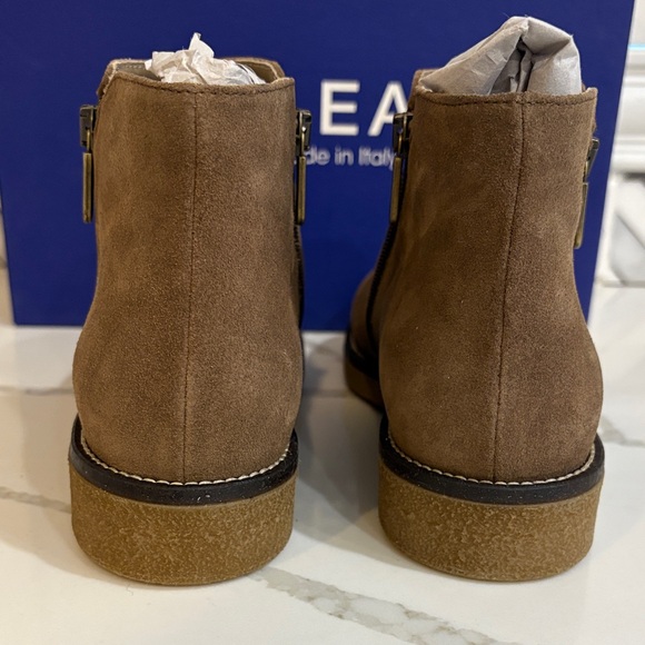 Elegant Brown Suede Ankle Boots- Weatherproof